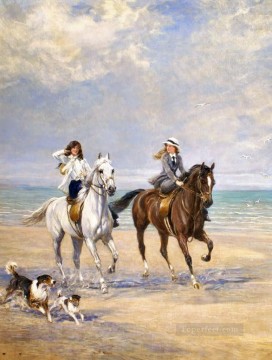 古典的 Painting - 乗馬 海辺 ヘイウッド ハーディ 狩猟
